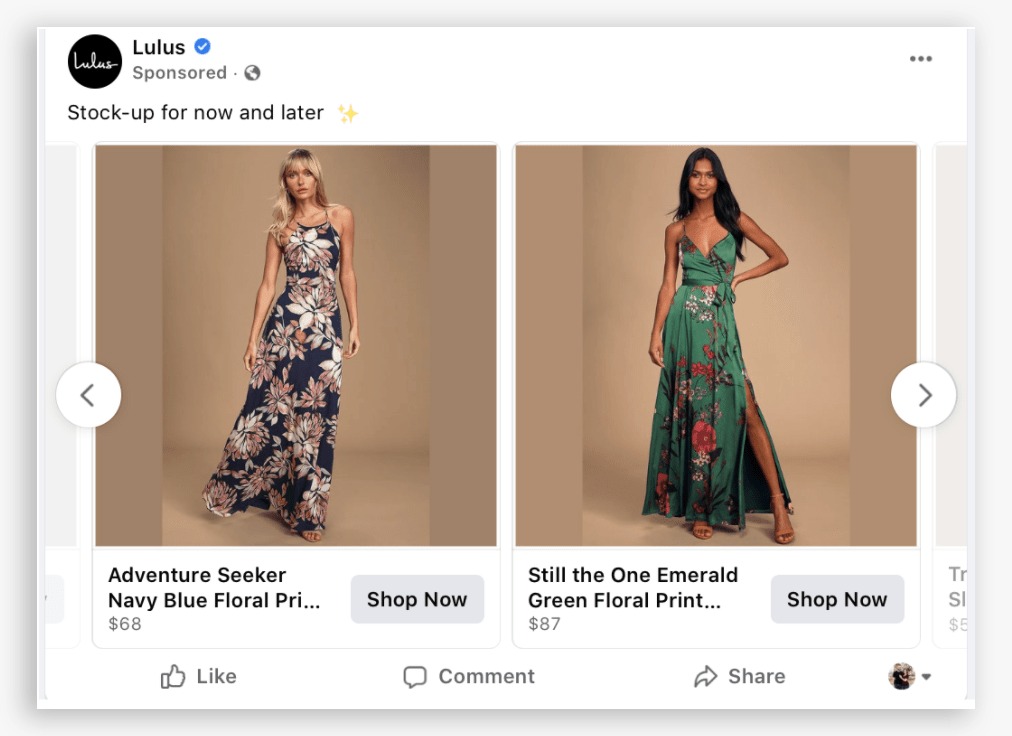 facebook ads display